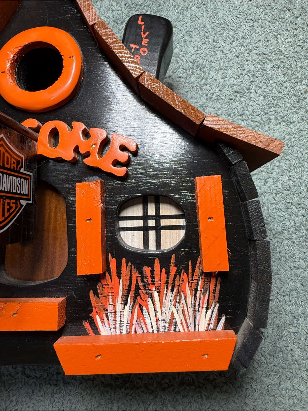 Wooden Harley Davidson Hanging Bird House - Picture 7 of 13